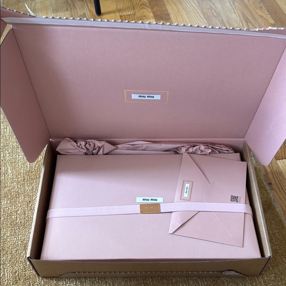 Miu Miu Pink Box with Strap and Envelope